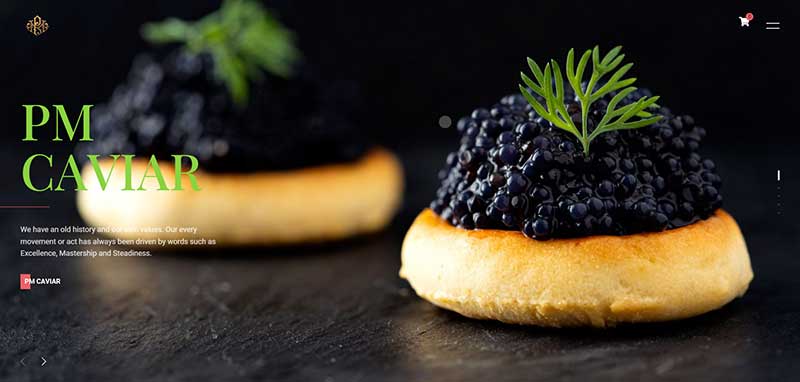 عکس سایت PM Caviar برند خاویان پویان مختاری